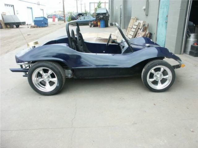 Blue convertible, top down
