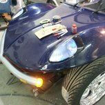 Blue car headlight