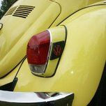 Yellow and black car, tail light