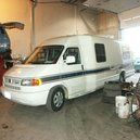 White vehicle in the shop